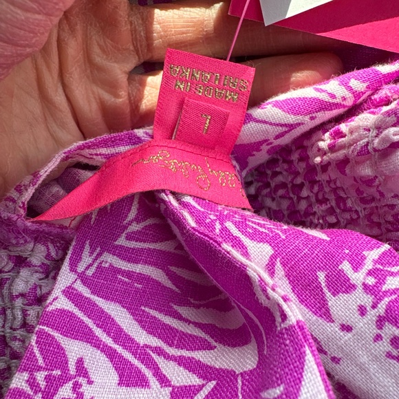 NWT Lilly Pulitzer Isbell linen MIDI Dress Wild Fuchsia Swipe Right size Large - Picture 7 of 9
